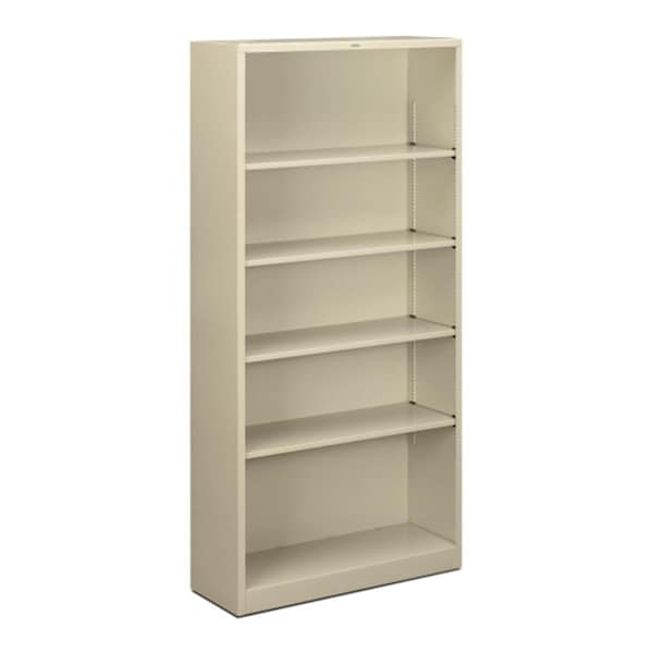 Highboy 5 Shelf Metal Bookcase 34.5 in. W x 12.63 in. D x 71 in. Putty HI528864 - main